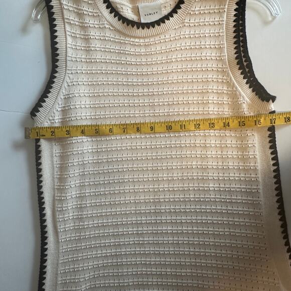 Varley Dwight Tank Knit Sweater Dress Womens Medium Birch Cream Pointelle Midi - Picture 10 of 11